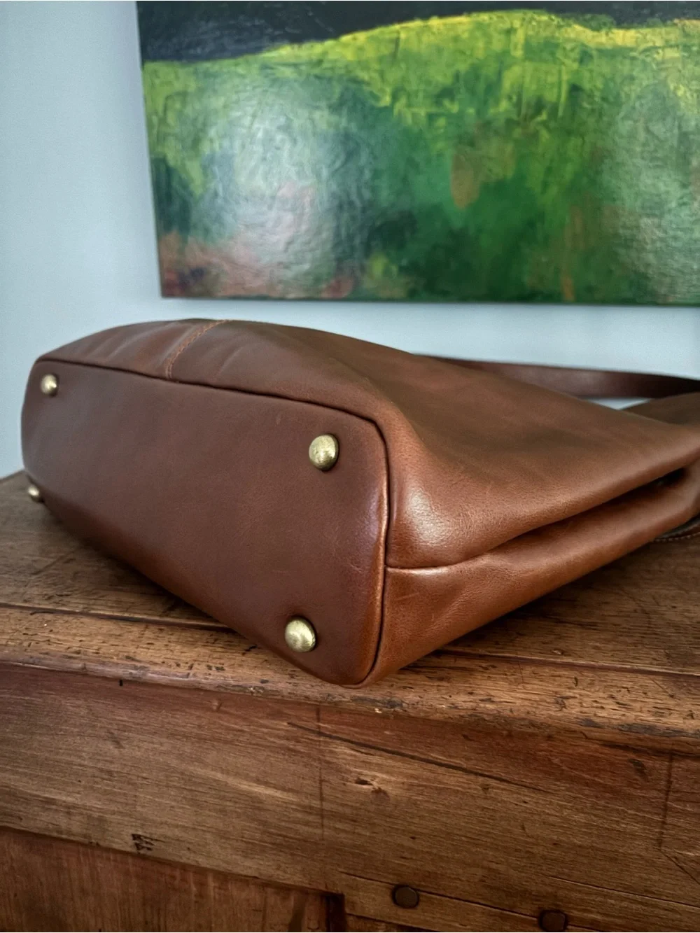 STUNNING Patricia Nash Elia Leather Hobo Bag - Rich Cognac Patina! - Picture 8 of 12